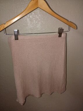 Women's Light Pink Mini Skirt - Classic Knit